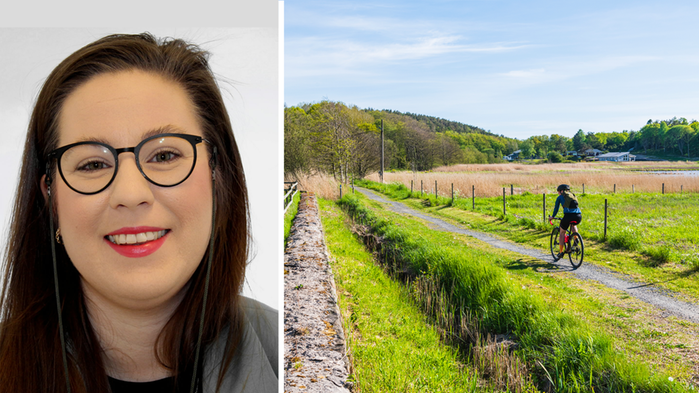 Porträttbild Ida-Maria. Cyklist på grusväg.