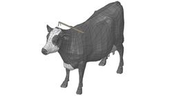 En datoranimerad ko i 3D syns på bilden