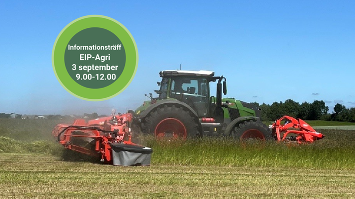 En traktor far fram snabbt över en åker