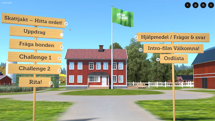 Skärmdump från vy i Bonden-i-skolan-veckans digitala plattform.