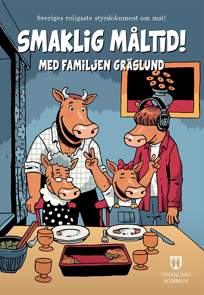 Framsidan på serietidningen Smaklig måltid med familjen Gräslund.