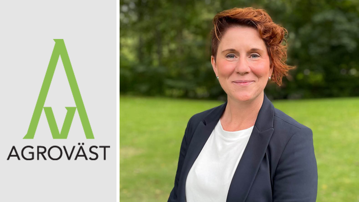 Agrovästs logga samt porträtt på kvinna.